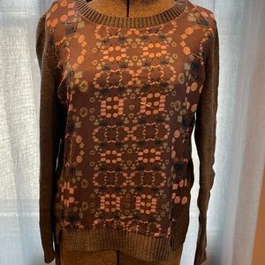 Fun sweater with silk detail in front